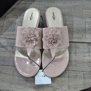East 5th Blush Pink Floral Slide Sandals